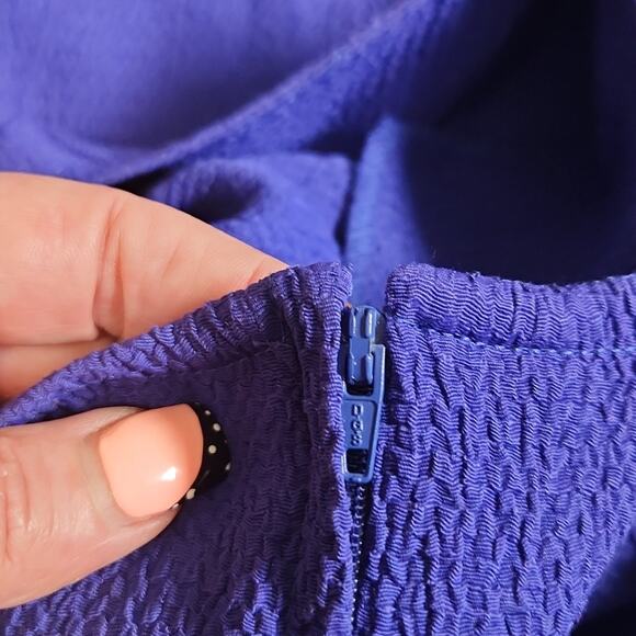 Vintage Studio I Women's Blue/Purple Textured Maxi Dress Size 12 Sleeveless Zip - Picture 4 of 7